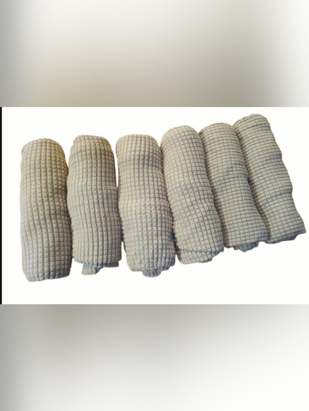 6x Khaki Waffle Patter Barstool Chair COVERS